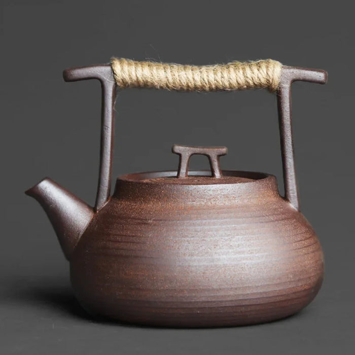 350ml Handmade Japanese-style Ceramic Teapot — Stoneware Gongfu Tea Maker