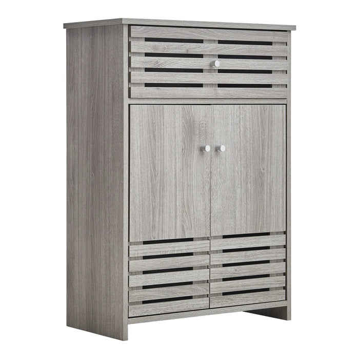 Modern Wooden Freestanding Bathroom Cabinet - Grey Oak, 60 x 30 x 85cm