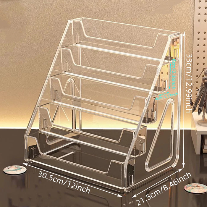 Transparent 5-Tier PC Plastic Greeting Card Display Rack