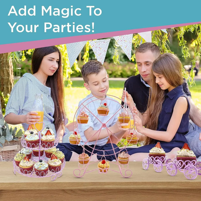 Metal Ferris Wheel Cupcake Stand — 8-Cup Display for Weddings & Parties