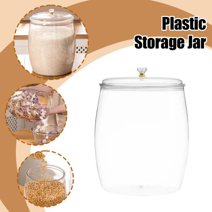 Multi‑functional Lidded Storage Jar — 2.2L to 18L Clear Acrylic