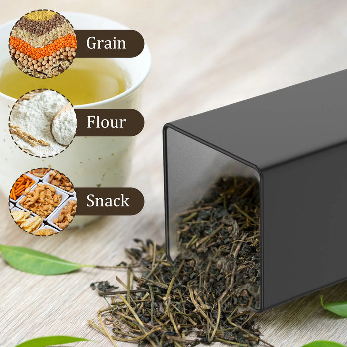 3‑Piece 1 L Coffee, Tea & Sugar Canisters with Airtight Bamboo Lids — Metal Storage Jars