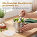 Stainless Steel Garlic Crusher with Covered Bowl — Manual Grinder for Garlic, Herbs & Spices