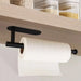 Adhesive Paper Towel & Toilet Roll Holder — ABS Plastic, 33cm, Black (Pack of 2)
