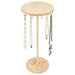 Wooden Jewellery Organiser Tower — 12 or 18 Golden Hooks, Round Base