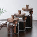 Glass Food Storage Jars with Wooden Lids & Scoop — Airtight Canisters