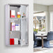 Lockable Wall‑Mounted Medicine Cabinet with Safety Glass Door, Silver, 48cm