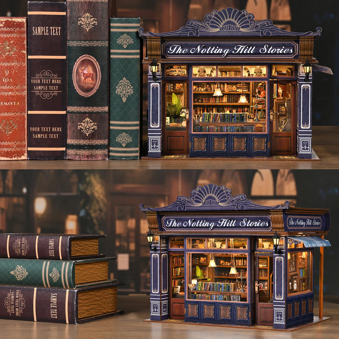 Notting Hill Book Nook 3D Wooden Puzzle DIY Bookstore Bookend Dollhouse Model