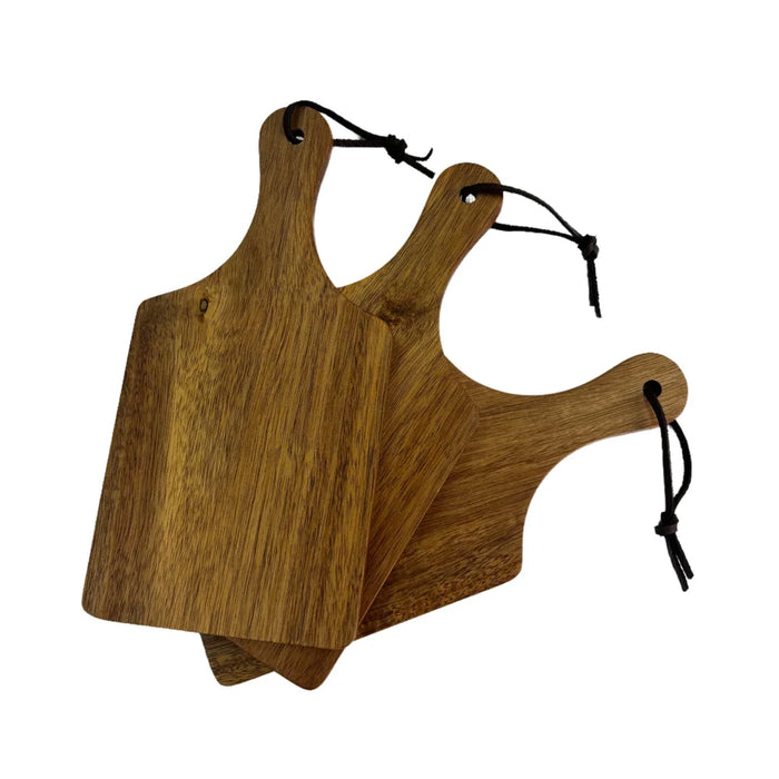 Acacia Wood Mini Cutting Board Set (3pcs) — Rectangle Chopping Blocks for Meat, Cheese & Bread