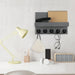 Wall-mounted Wooden Key and Mail Shelf with 5 Hooks