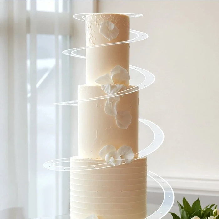 Foldable Acrylic Cake Spiral Stand — 4–14in Multi‑layer Display for Weddings & Parties