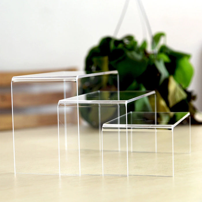 Acrylic U-Shape Display Stands — Set of 3/6/9 (Clear, White, Black, Red) — Cupcake, Dessert & Jewellery Risers