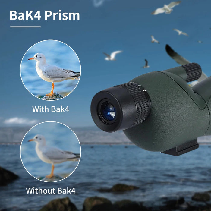 25–75x60 Zoom Spotting Scope — ED Lens & BAK4 Prism for Birdwatching and Outdoors