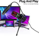 USB Condenser Microphone for PC & Laptop — Wired Streaming, Podcasting & Gaming (RGB option)