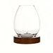 European Clear Glass Candle Holder with Wooden Base | Warm Ambient Lighting