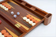 Solid Mahogany Veneer Backgammon Set – Foldable Tabletop Game for Family Entertainment
