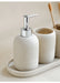 5-Piece Bathroom Accessory Set — Lotion Dispenser, Toothbrush Holder, Tumbler, Soap Dish & Tray (Beige or Grey)