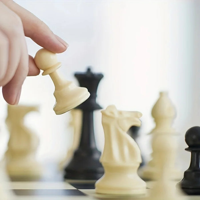 Portable Barrel Folding Chess Set — Plastic Pieces for Travel, Family & Kids