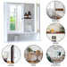 Double‑Door Wall‑Mounted Mirror Cabinet with Open Shelves, 56 x 13 x 58cm, White