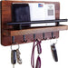 Rustic Wooden Wall-Mounted Organiser with Shelf and 7 Hooks