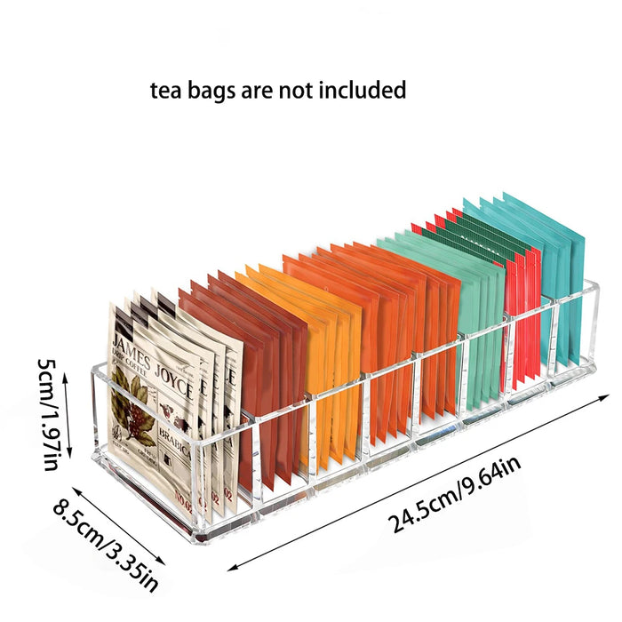 Tea Bag Storage Box — Plastic Kitchen Drawer & Countertop Organiser