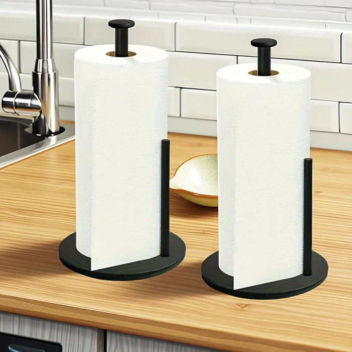 Stainless Steel Paper Towel Holder with Weighted Base — Heavy-Duty Countertop Dispenser