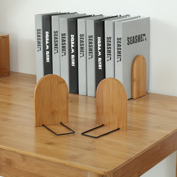 Nature Bamboo Desktop Bookends – Bamboo Book Stand (S & L)