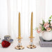 Pair of Gold Metal Taper Candle Holders — Vintage Brass Finish, 8.5 cm