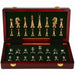 Deluxe 30cm Folding Wooden Checkers & Chess Set with Zinc Alloy Pieces
