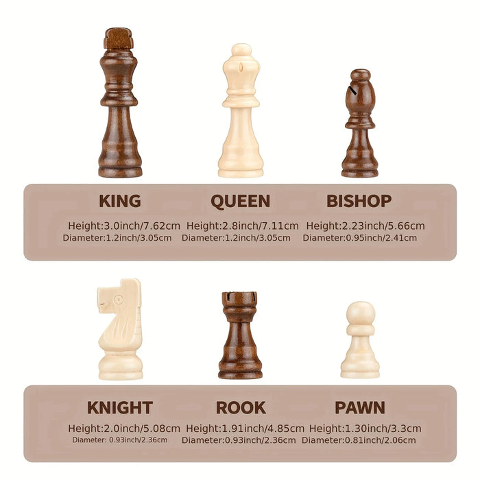 Magnetic Wooden Chess Set 39.37 cm (15.5in) Folding Travel Board with 2 Extra Queens