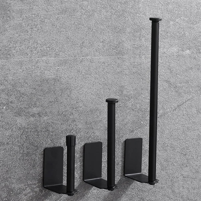No‑Punch Stainless Steel Paper Towel Holder — Adhesive Kitchen Roll & Wrap Rack