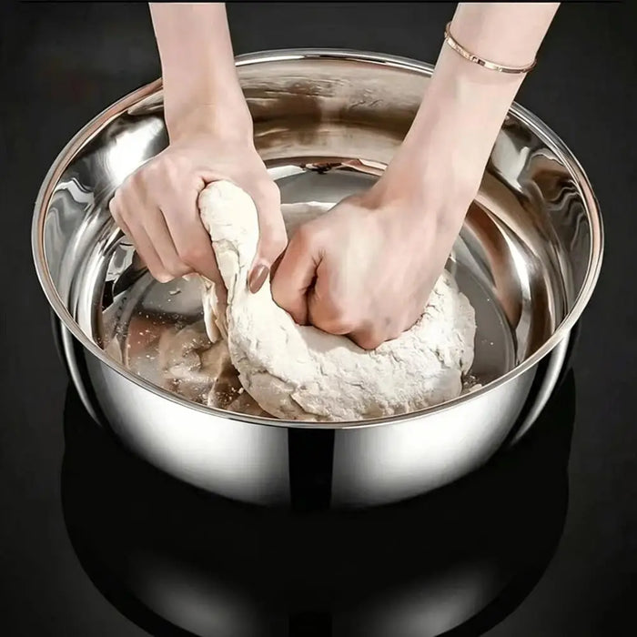 Stainless Steel Large Mixing Bowl — Deep 32cm, Non-stick Finish