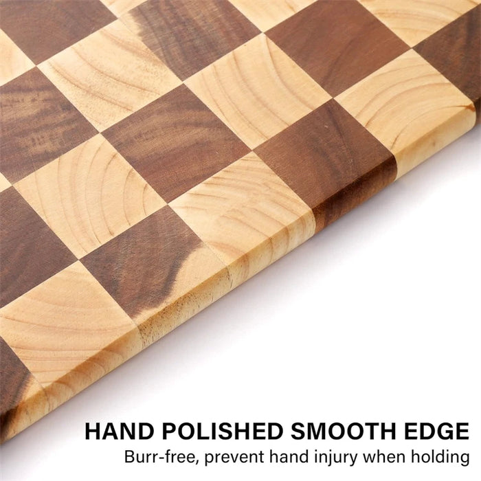 End-grain Rubber Wood Chopping & Serving Board (Flippable) — JT549
