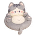 Tatami Floor Cushion with Backrest — 50×50cm Faux Rabbit Fur Lazy Seat (Grey/Pink)