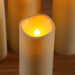 Outdoor Flameless LED Pillar Candles with Remote & Timer — Yellow Flicker, Battery-Operated (3/4pc)