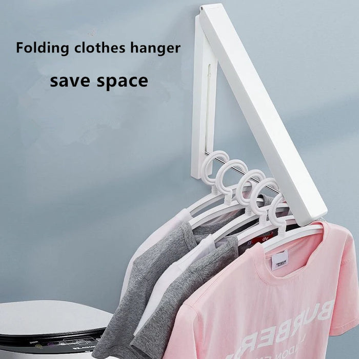 Folding Wall-Mounted Clothes Airer – Space-Saving Coat & Shirt Rack