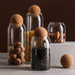 Hand‑blown Glass Storage Jars with Ball Cork Stopper — Transparent Kitchen Organiser for Tea, Spices & Nuts