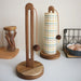 Solid Wood Paper Towel & Wrap Holder — Cat Paw / Four‑Leaf Clover / Cat