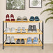 3-Tier Natural Bamboo Shoe Rack — 70 x 25 x 55 cm Space-Saving Wooden Storage