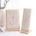 Large Wood Jewellery Display Stand — Necklace & Bracelet Rack with Faux Suede Interior