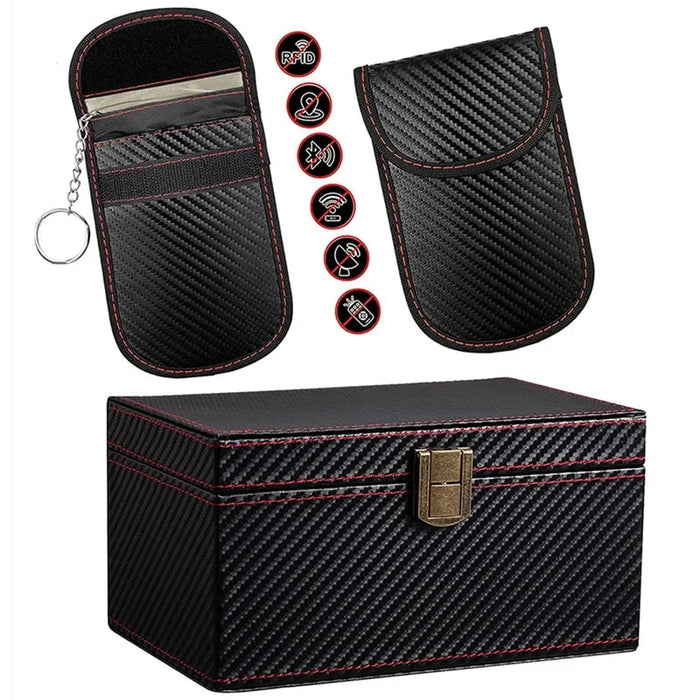 Faraday Signal Shielding Box – Carbon Fibre Texture RFID Key Protector