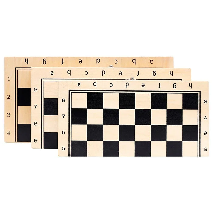 Three-in-One Wooden Game Set — Chess, Checkers & Backgammon, Portable