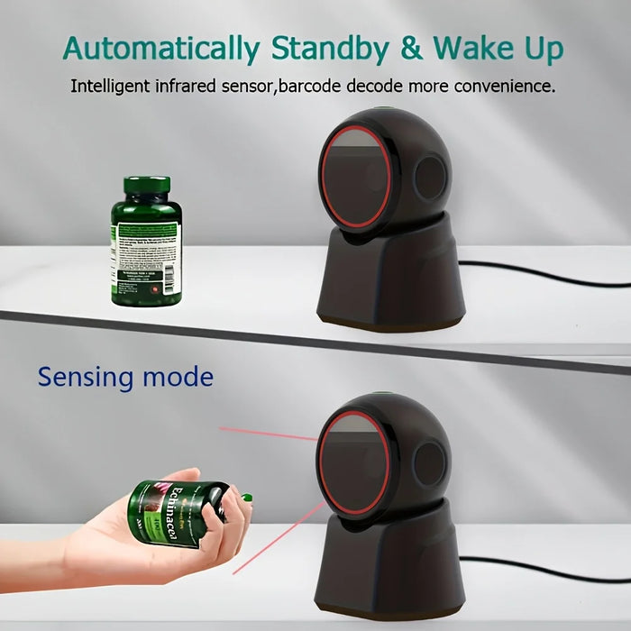 X11 Desktop 2D Omnidirectional Barcode Scanner (USB) – Hands‑free 1D/2D Reader