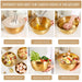 10-piece Gold Stainless Steel Mixing Bowl Set with Lids & Sharpener - Dishwasher-safe