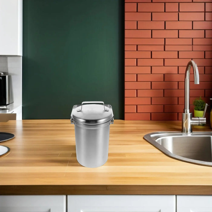 3L Stainless Steel Kitchen Compost Bin — Countertop Food Scrap Container with Odour‑Sealing Lid & Handle