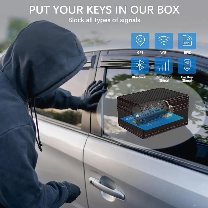 Anti-Theft Faraday Box & Bag for Key Fob — RFID Key Fob Protector for Keyless Cars