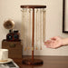 Wooden Jewellery Organiser Tower — 12 or 18 Golden Hooks, Round Base