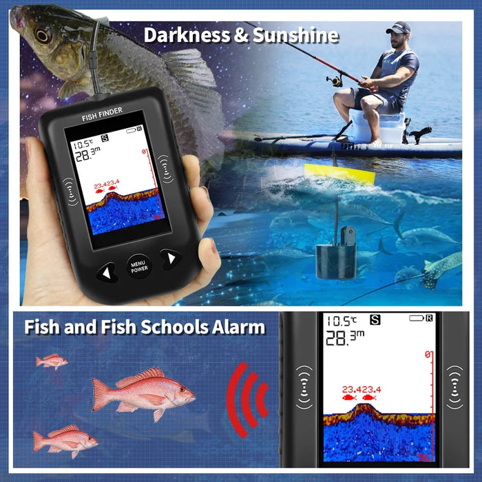 XF03 Portable Fish Finder — 45° Sonar Echo Sounder for Lake and Sea