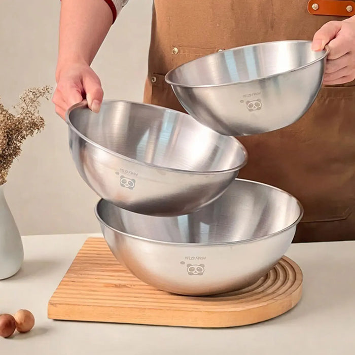 304 Stainless Steel Mixing & Salad Bowl with Measuring Lines — Large Capacity