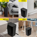 10L Slim Bathroom Bin with Press-Top Lid - Compact Plastic Wastebasket for Toilet, Bedroom & Living Room